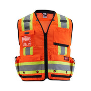Milwaukee 48-73-5165 Small/Medium Orange Class-2 Surveyor's High Visibility Safety Vest w/27-Pockets