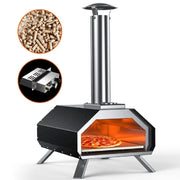 KingChii HOPO 13A Multi-Fuel Pizza Oven with Gas Burner, Portable 13