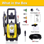 Aceup Energy Electric Pressure Washer, 4000 PSI, 2.6 GPM, 2000W Motor, 25ft High-Pressure Hose, 35ft Power Cord, 4 Quick-Connect Nozzles, Foam Cannon, Lightweight Portable AWPE4000