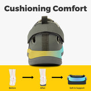 FitVille Diabetic Shoes for Women, Extra Wide Orthopedic Sandals with Adjustable Straps, Arch Support, Heel Pain Relief, Lightweight, Slip-Resistant, Black