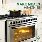 Chef Power 7 Pcs Ceramic Cookware Set, Non-Stick Aluminum Pots and Pans with Brushed Gold Stainless Steel Handles, Oven Safe to 450F, Dishwasher Safe, Stone Black