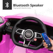 Outfunny OF-AUDI 6V Electric Car for Kids, Licensed Audi 6V Ride on Toy Car for Toddlers with Remote, Bluetooth, Pink