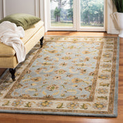 Safavieh Heritage Bruce Oriental Wool Area Rug, Handmade Traditional Floral Design, Light Blue Beige, 2 ft x 3 ft, HG913A-2