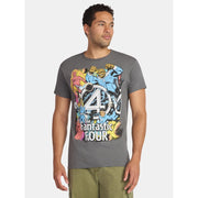 C-Life Group Ltd Fantastic Four Men's Graphic T-Shirt, 100% Cotton, Black, Short Sleeve, Crew Neck, Sizes S-3XL