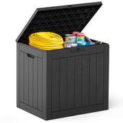 Gianna JBX 31 Gallon Resin Deck Box, Waterproof UV Resistant Outdoor Storage Box for Garden, Indoor, Wisteria Black