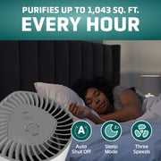 GermGuardian AirSafe+ HEPA Air Purifier with UV-C Light, Air Quality Sensor, 1043 Sq. Ft. Coverage, White, AC3000W