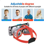 Wiher Virtual Reality Headset for Nintendo Switch w/Adjustable High-Definition Lenses, Red