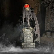 Haunted Hill Farm HHRPRTOMB-2FLSA 3-Ft Rising Reaper with Tombstone