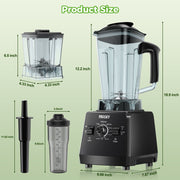 PRASKY BK688 68oz Capacity 1000W 6 Speeds Countertop Blender, Black
