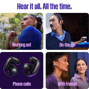 Bose Ultra Open Earbuds with OpenAudio Technology, Bluetooth 5.3, IPX4 Water Resistant, Chilled Lilac, 26.5 Hours Playtime