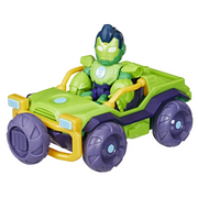 Hasbro G1472 Marvel Iron Hulk 3-Inch Poseable Figure and Green Iron Racer Vehicle Toy Set for Kids Ages 3 and Up
