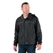 Berne Coastline Lightweight Hooded Rain Jacket - Black - 5XL