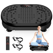Anqdy Vibration Plate Exercise Machine, 200W Motor, 120 Speed Levels, 350 Lb Capacity, 2 Loop Bands, Remote Control, Black, AVP1801BK