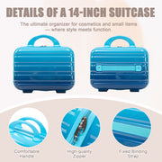 Alvantor 2 Piece Spinner Luggage Set, Gradient Navy and Light Blue, 20 in Carry-On Suitcase with 14 in Cosmetic Case