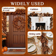 Brown Magnolia Leaf Garland, 6ft Realistic Artificial Fall Magnolia Leaves with Pinecones, UV Resistant, Waterproof