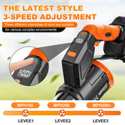 Gisam Rotatable Brushless Cordless Leaf Blower, 800000 RPM, 320 CFM, Handheld with Dual 21V 6.0Ah Batteries