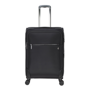 Olivet International BTL-25-24SSBLK btL 24-Inch Softside Checked Upright Luggage, Recycled Nylon, Black, 2-Inch Expansion, TSA-Approved Locks