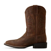 Ariat Sport Wide Square Toe Western Boot, Full Grain Leather, Distressed Brown, Size 12, Water Resistant, Pull-On