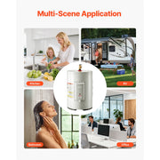 KFFKFF 6 Gallon Electric Tank Water Heater, 1600W, LED Heating Indicator, Knob Control, Top Outlet, Gray, FJI-POR-30S2