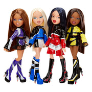 MGA Entertainment Bratz Scorchin' Sasha Fashion Doll, Articulated, Moto-Inspired Racing Jacket and Leather Mini Skirt, Removable Clothes and Accessories, Pink Lipstick Heels, Sunglasses