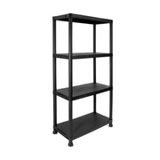 Garitin Plastic 4-Shelf Storage Rack, Multi-Purpose, Black, 24 x 12.2 x 51.57 in, 20225104945