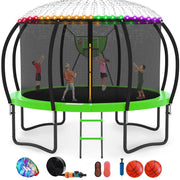GVDV WGCC-0012 14' Outdoor Recreational Trampoline, Green