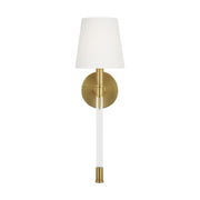 Visual Comfort Studio Hanover 1 Light Wall Sconce, Burnished Brass, Mid-Century Rustic Style, 4.75 in Wide by 24.38 in Tall, CW1081BBS