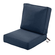 Classic Accessories Montlake FadeSafe Patio Lounge Chair Cushion Set, Water-Resistant, Fade-Resistant Polyester, Heather Indigo, 25 in W x 47 in L, 2 Piece