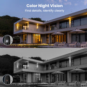 ieGeek F1 Solar Outdoor Security Cameras Wireless, 2K Color Night Vision, 3MP White Solar Security Camera
