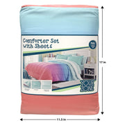 Your Zone 49H7C 453201 7 Piece Rainbow Ombre Polyester Bedding Set for Girls, Full