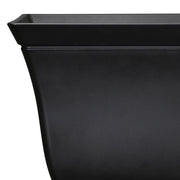 Mainstays Finn Square Black Recycled Resin Planter Urn with Drainage Holes, Weather Resistant, 16in