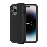 onn. 14 Pro Max Case, Rugged, with Holster and Rotating Clip, Ultimate Protection, Black