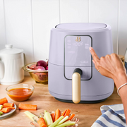 Made By Gather 29023 Beautiful 3 Qt Digital Air Fryer with TurboCrisp Technology, EverGood Ceramic Nonstick Coating, White, 1200W