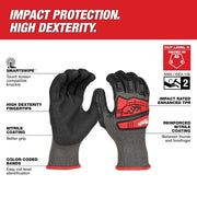 Milwaukee 48-73-8150 Impact Cut Level 5 Nitrile Dip Safety Gloves, Small, Black