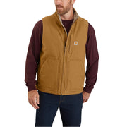 Carhartt Washed Duck Sherpa-Lined Mock-Neck Vest, Water-Resistant, Brown, Large Tall, 104277-BRN