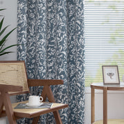 Curtain King JCHBNCLYGM-5263C03 Blackout Curtains, 100% Blackout Thermal Insulated Drapes, Blue Scroll Floral