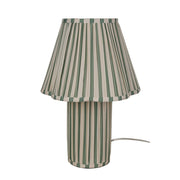 Beautiful 19 in Cabana Stripe Fabric Table Lamp with Scalloped Shade, Green and Arctic White, 24419-001