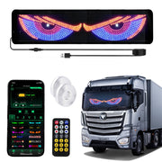 L04baby Ojos LED Para Carro Automotive Decorative Lighting, Customizable Devil Eyes Light, 52in x 7.5in, Flexible Animated LED Display with App and Remote Control