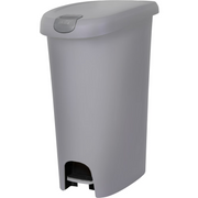 Hefty HFT-2258645450-3 Lockable Step On Trash Can, Slim Design, 12 Gallon Capacity, Durable Plastic, Hands-Free Pedal, Gray