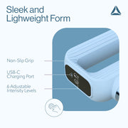 Reebok Hot & Cold Percussion Massager, 6 Speeds, Aromatherapy Compatible, Rechargeable, Portable Deep Tissue Relief, Blue