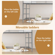 Zimtown MLLB1G Junior Metal Twin Loft Bed, Gray