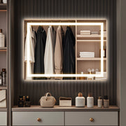 Edx Bathroom Vanity Mirror, 20 x 28 in, Lighted Anti-fog LED with Dual Light Source and Three Lighting Modes, White, WMED-MI