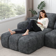 IDEALSOUL Sectional Sofa 101 in L-Shaped Modular Cloud Couch with Premium Chenille Fabric, High-Resilience Sponge Filling, Deep Gray 03