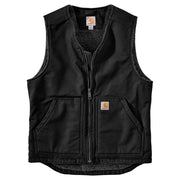 Carhartt Washed Duck Sherpa-Lined Vest for Men - Black - S