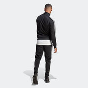 Adidas Men's 3-Stripes Tricot Track Suit, Black/White, Regular Fit, Zip-Up Jacket & Pants, Size M, S211CSIM131TR