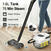 Rebelduck RDSC03 Powerful Steam Cleaner - 15s Heat-Up 2500W Handheld Steamer with 3-Level Adjustable Handle 1.6L Tank