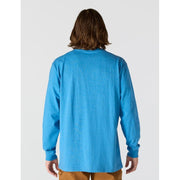 Carhartt Loose-Fit Heavyweight Logo Sleeve Graphic Long-Sleeve T-Shirt - Horizon Blue Heather - L