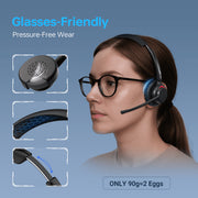 Blucalm Wireless PC Headset with Mic, Noise Cancelling, Touchscreen Smart Dock, Bluetooth 5.4, USB Dongle, Black, INSIGHT 60