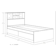 Your Zone 437233 Easy to Assemble Storage Bed with Bookcase Headboard, Twin, White Finish