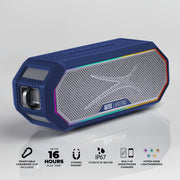 Altec Lansing IMW1202 Hydra Jolt 2.0 Wireless Magnetic Portable Bluetooth Speaker, Periwinkle Blue White